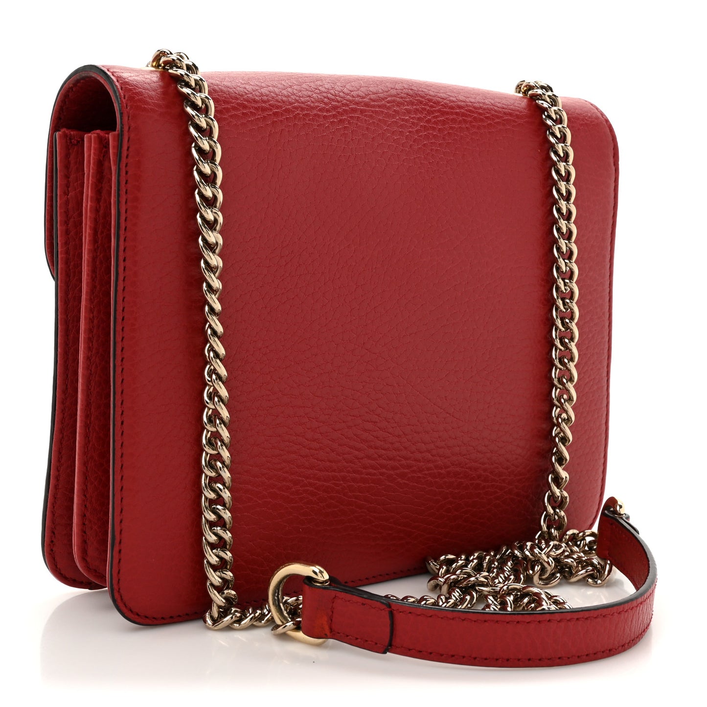 Dollar Calfskin Small Interlocking G Shoulder Bag Red