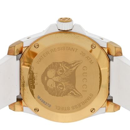 Gucci Stainless Steel Rubber 40mm Dive Feline Quartz Watch White 4 of 5