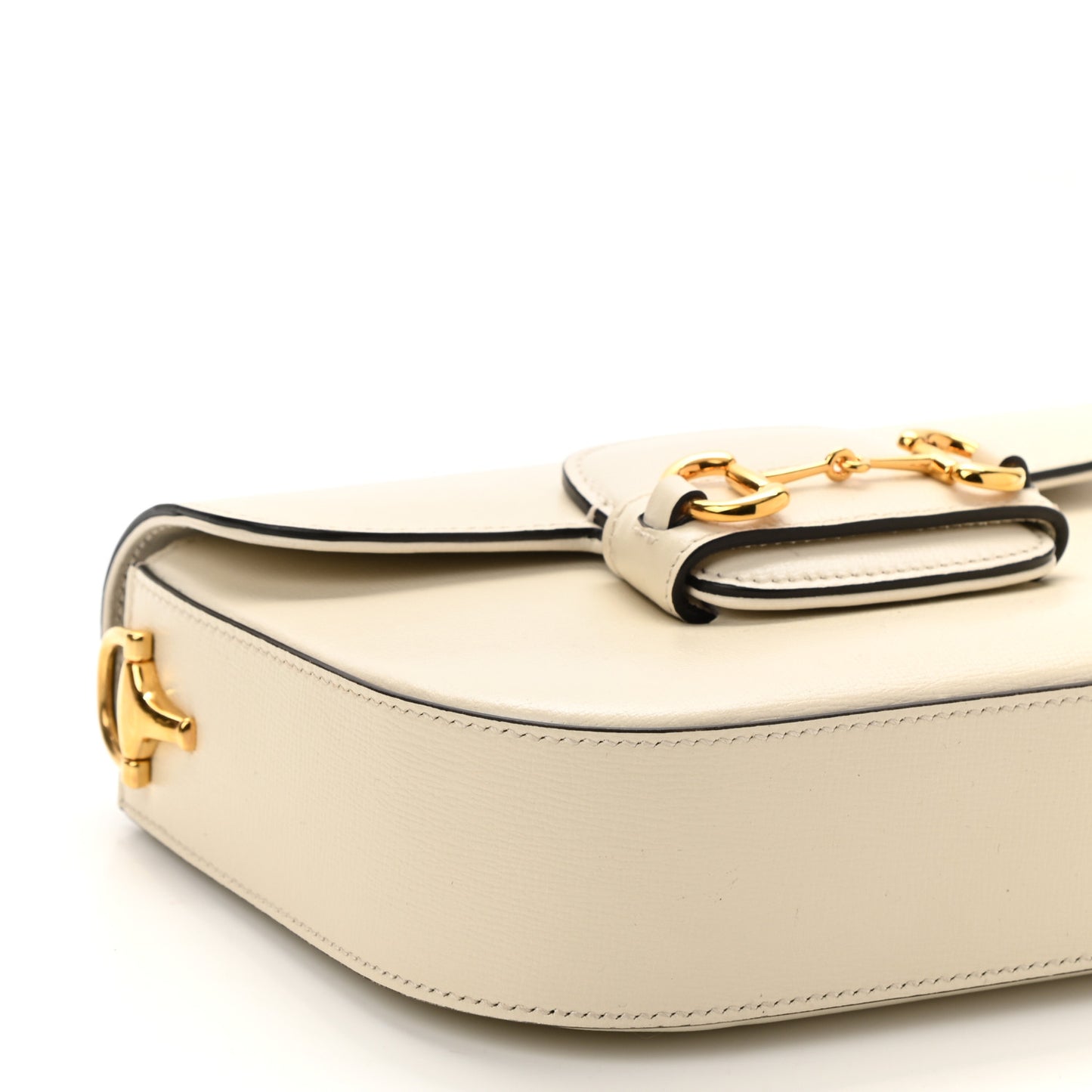 Azalea Calfskin Web Mini Horsebit 1955 Shoulder Bag Mystic White