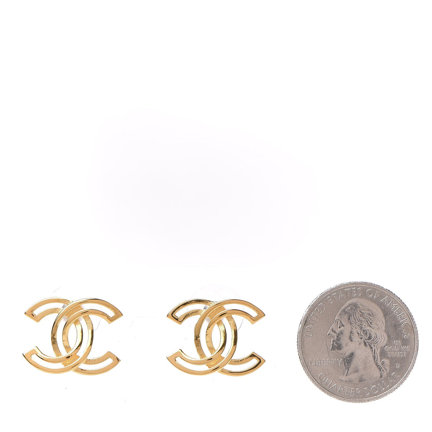 Metal Obazine CC Earrings Gold