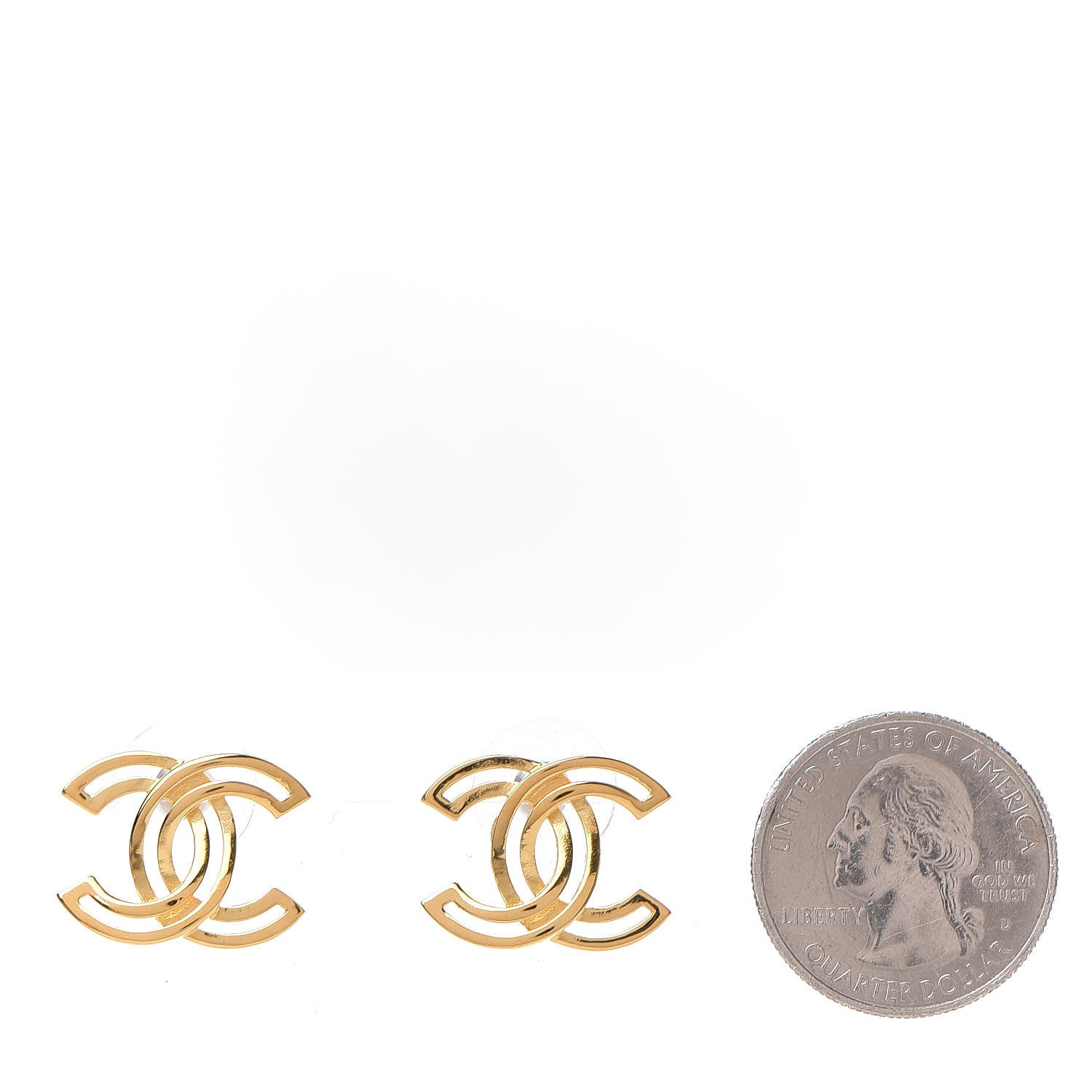 Chanel Metal Obazine CC Earrings Gold 2 of 5