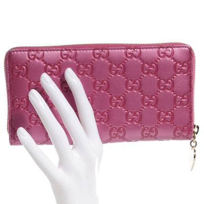 Gucci Metallic Soft Guccissima Heart Zip Around Wallet Fresia Rose 2 of 18