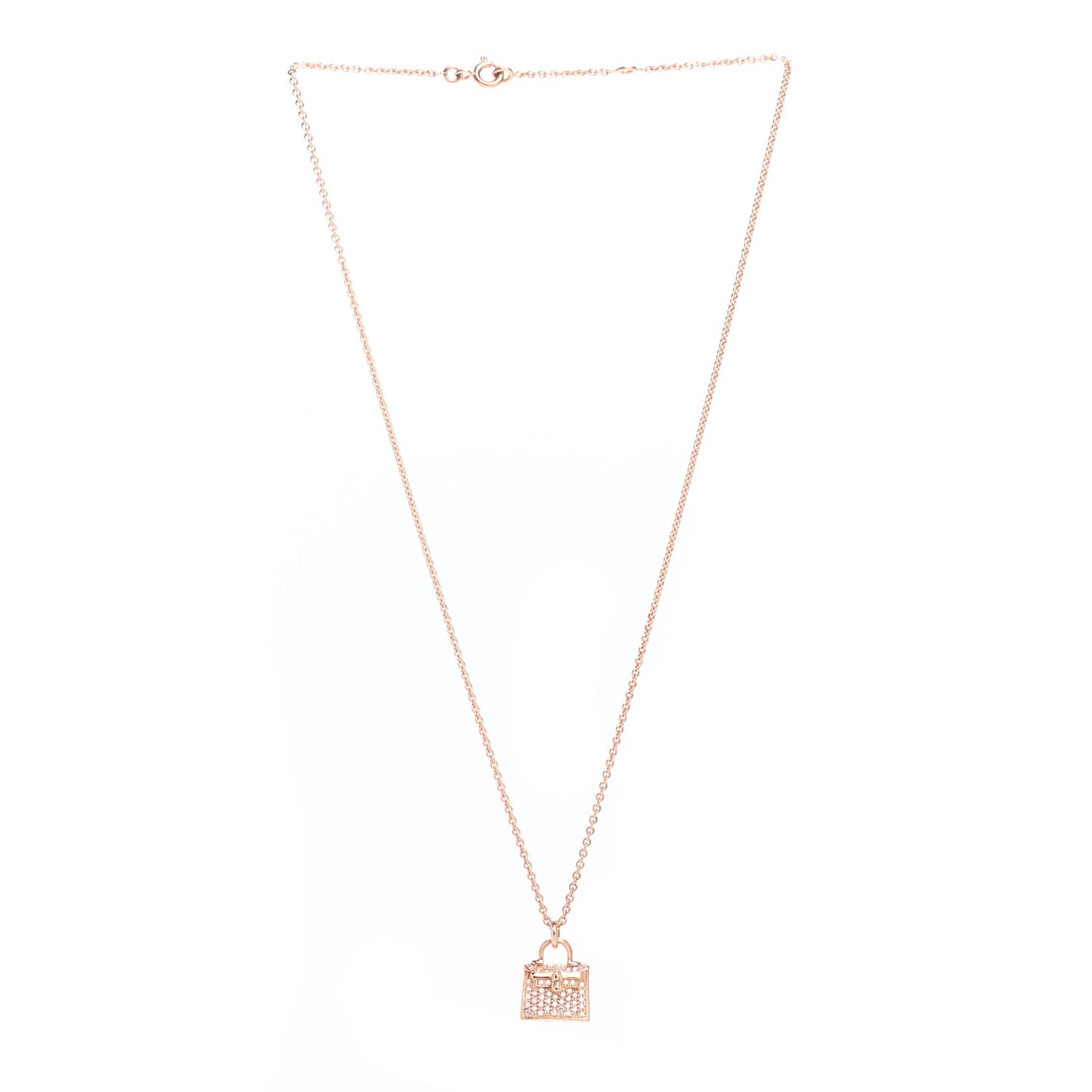 18K Rose Gold Diamond Kelly Amulette Pendant Necklace