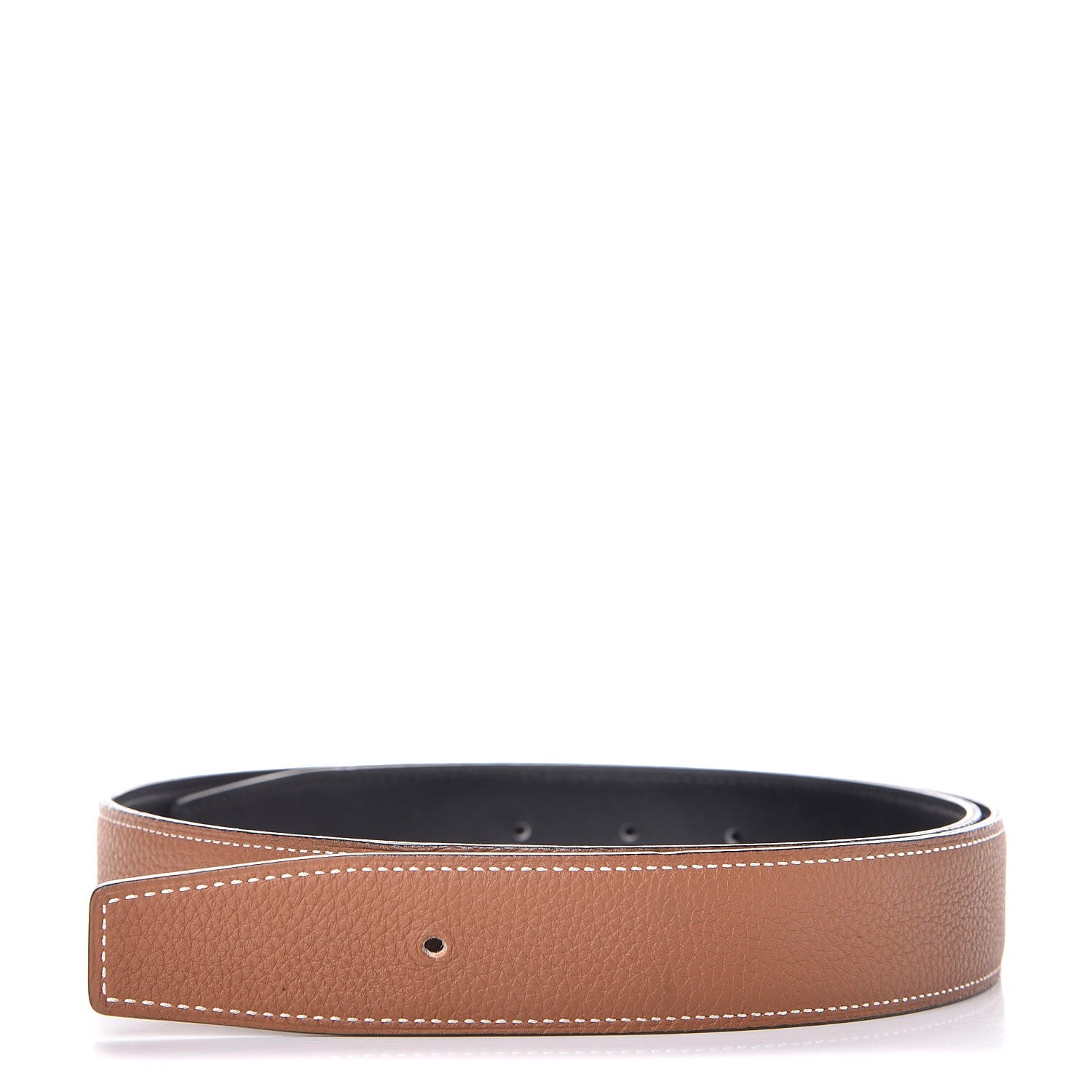 Hermes Box Togo 32mm Belt Strap 85 Black Gold 1 of 6