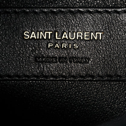 Saint Laurent Suede Smooth Calfskin Monogram Medium Solferino Soft Satchel Black 6 of 12