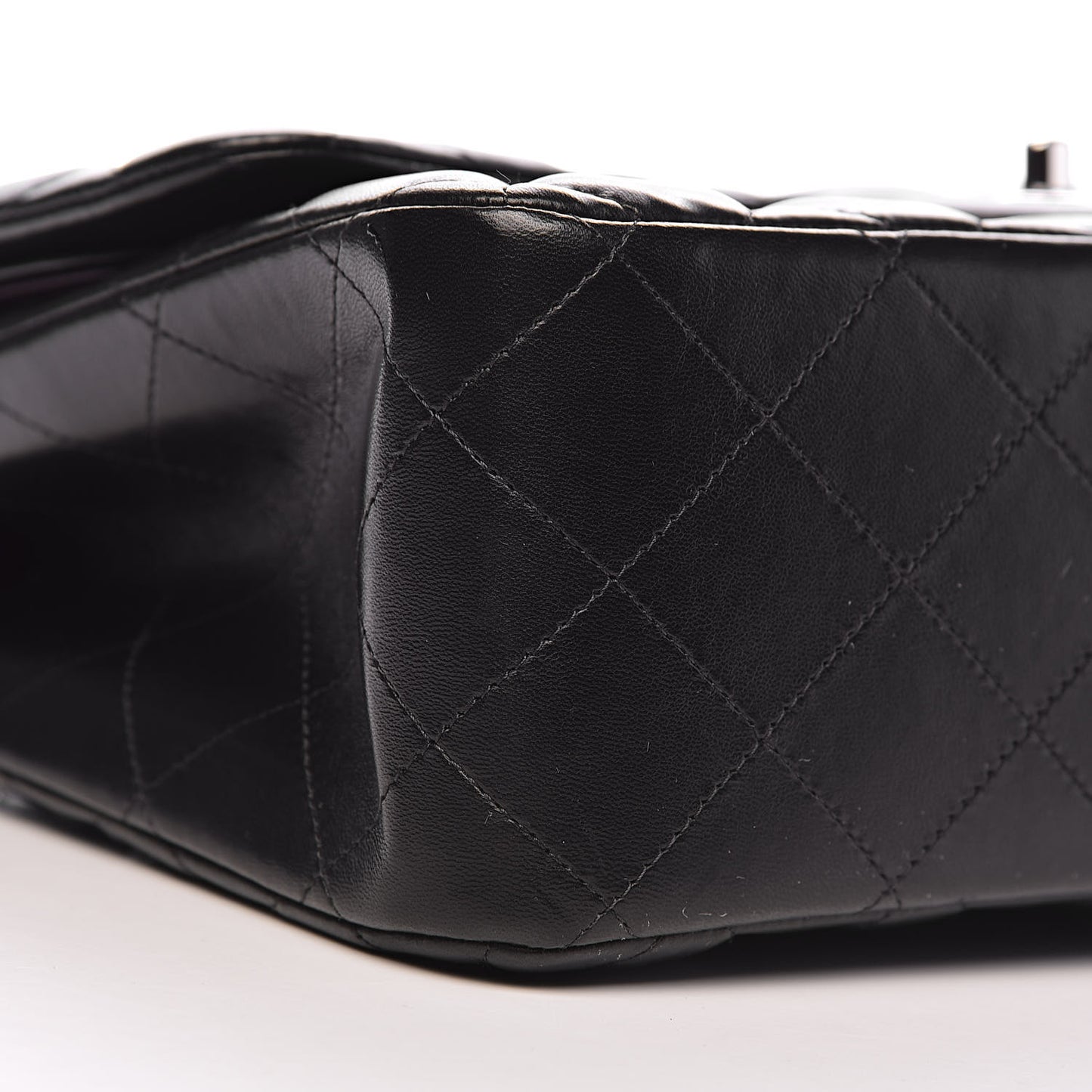 Lambskin Quilted Jumbo Double Flap Black