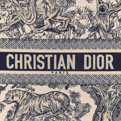 Christian Dior Canvas Embroidered Medium Dioriviera Toile De Jouy Book Tote Blue 8 of 11