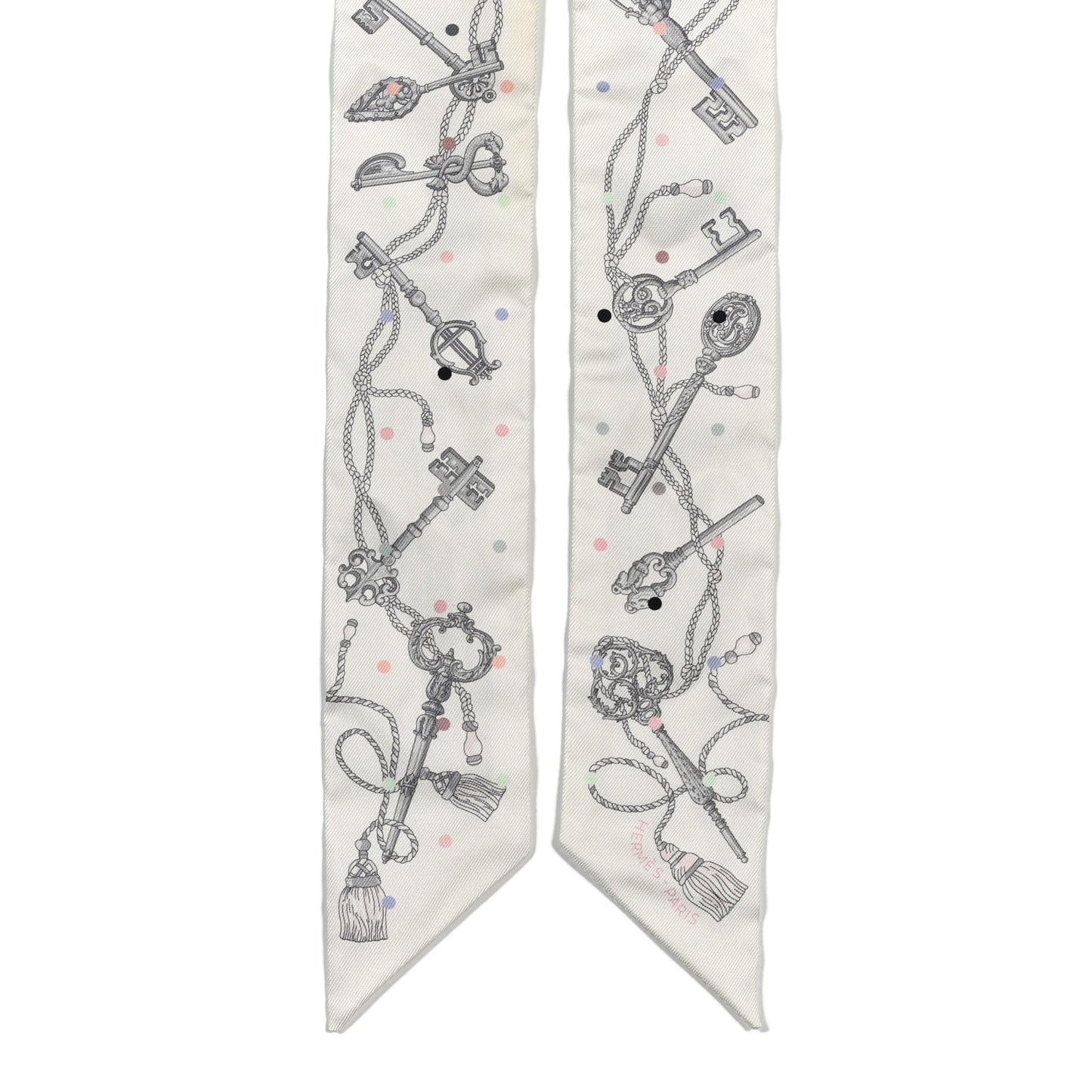 Silk Les Cles A Pois Twilly White Gris Acier