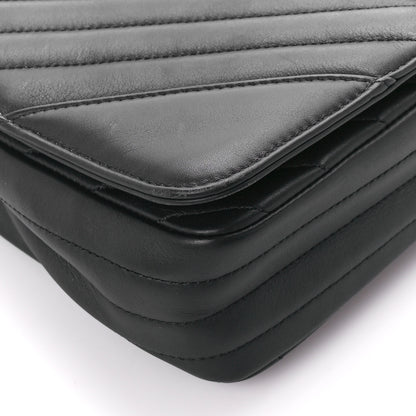 Chanel Calfskin Chevron Quilted Medium Statement Flap Black 10 of 11