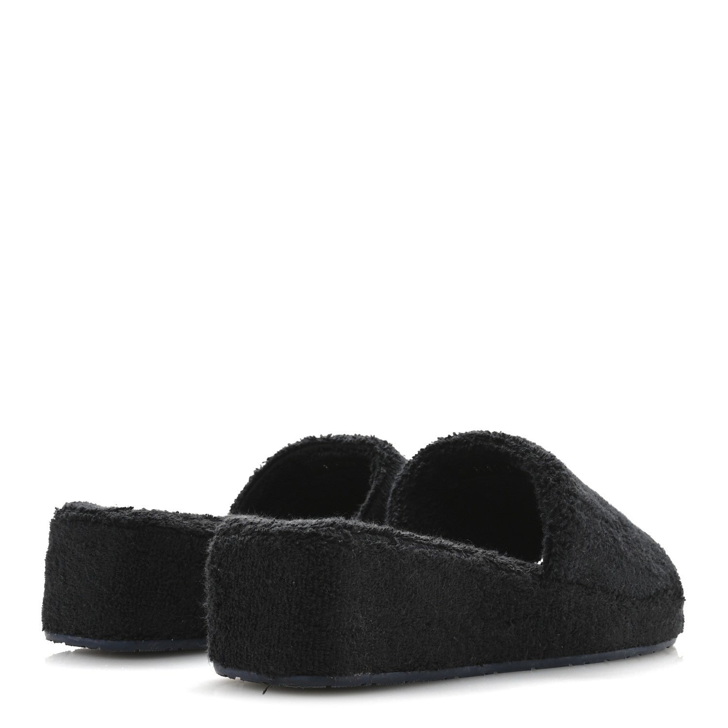 Chanel Terry CC Flat Mules Sandals 41 Black Navy 5 of 9