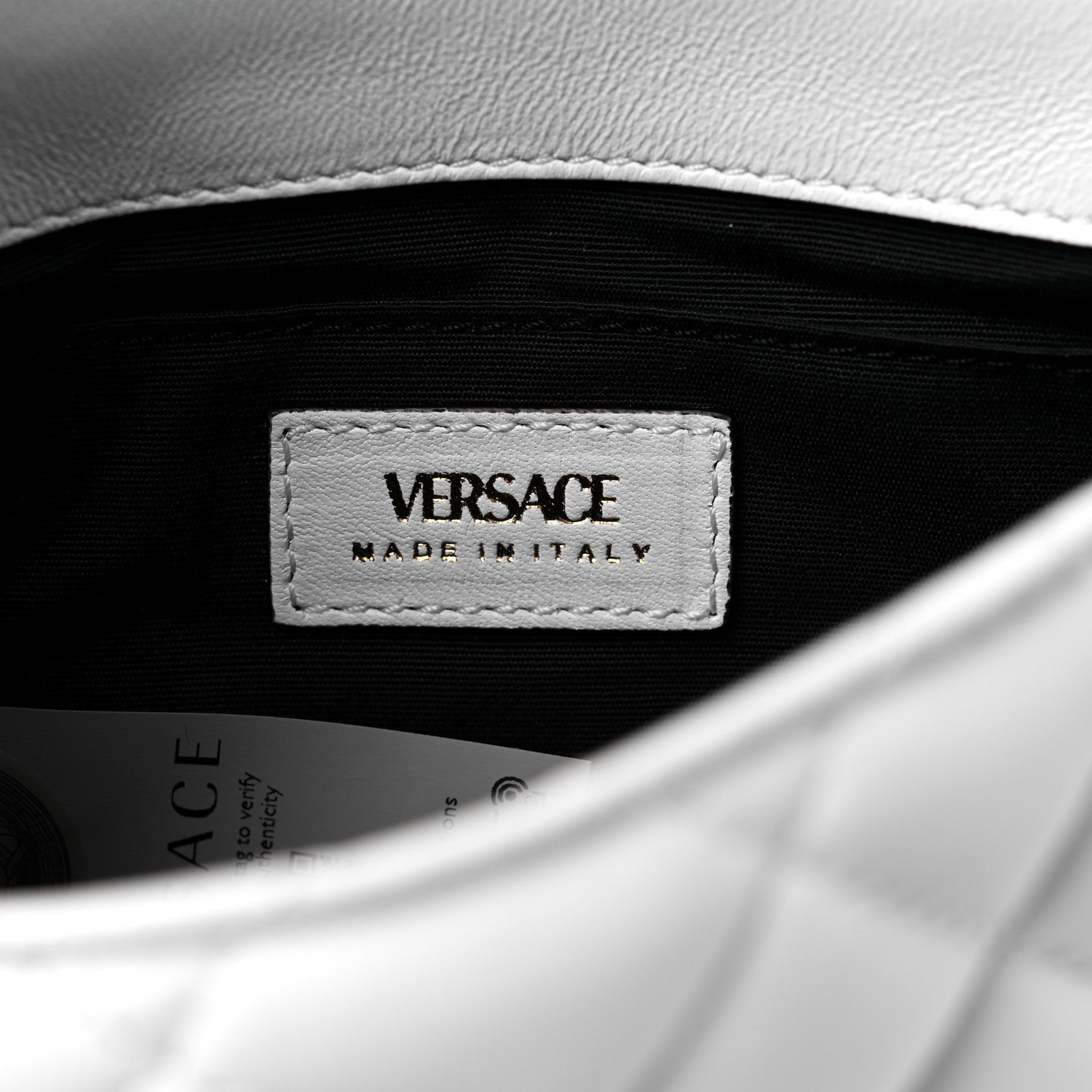 Versace Nappa Quilted Small Medusa Chain Crossbody White 6 of 9