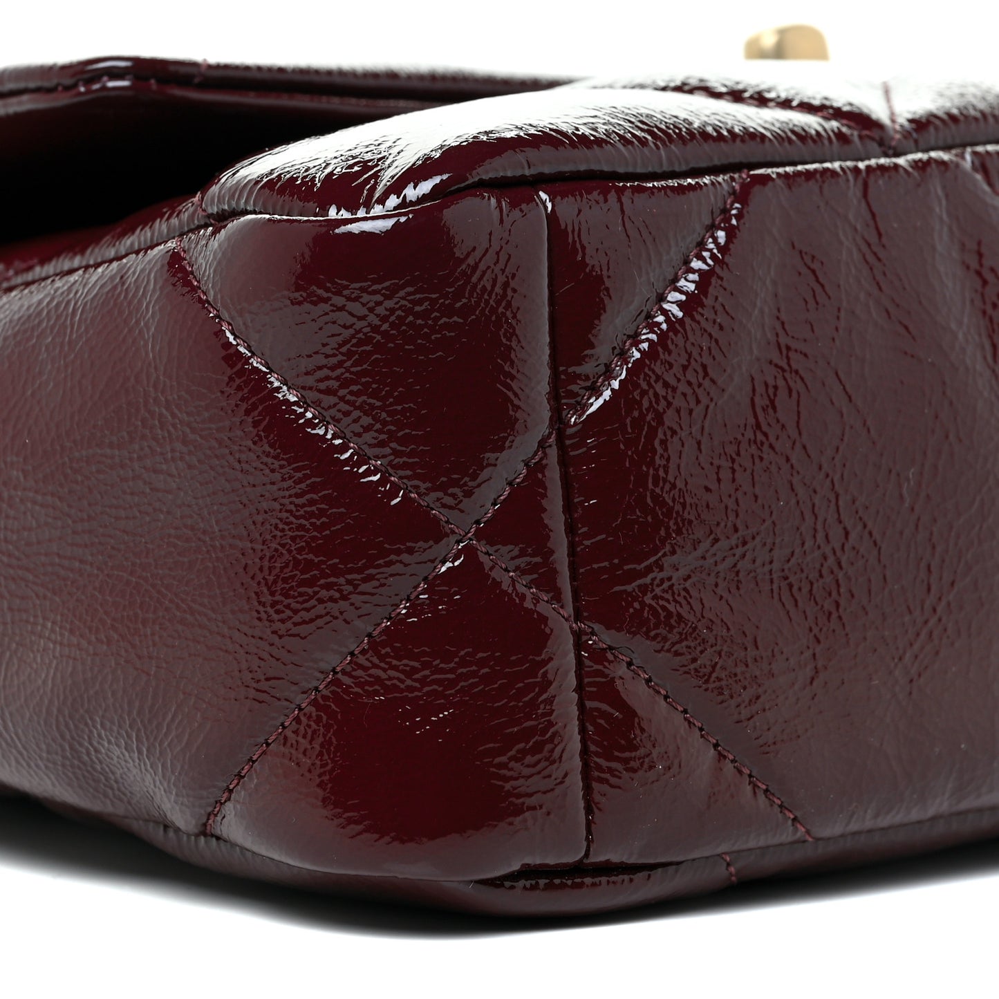 Shiny Crumpled Calfskin Quilted Medium Chanel 19 Flap Burgundy