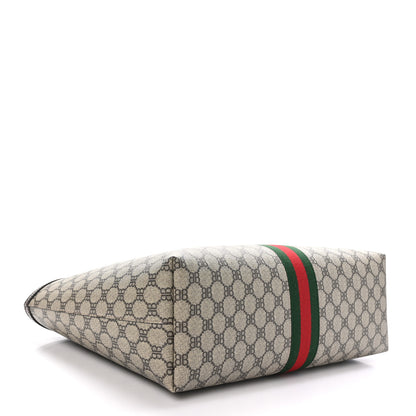 Gucci X BALENCIAGA BB Supreme Monogram Web Medium Ophidia Shopping Tote Beige New Acero 4 of 10