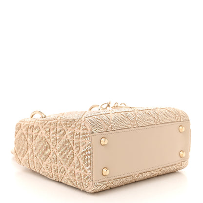 Christian Dior Lambskin Cannage Beaded Embroidered Mini Lady Dior Caramel Beige 4 of 10