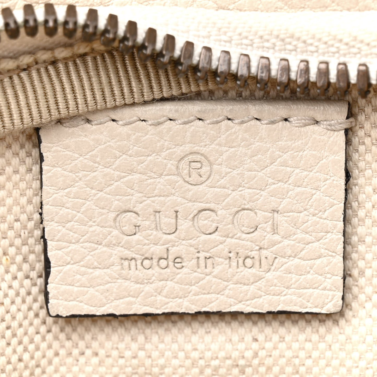 Grained Calfskin Small Logo Belt Bag White