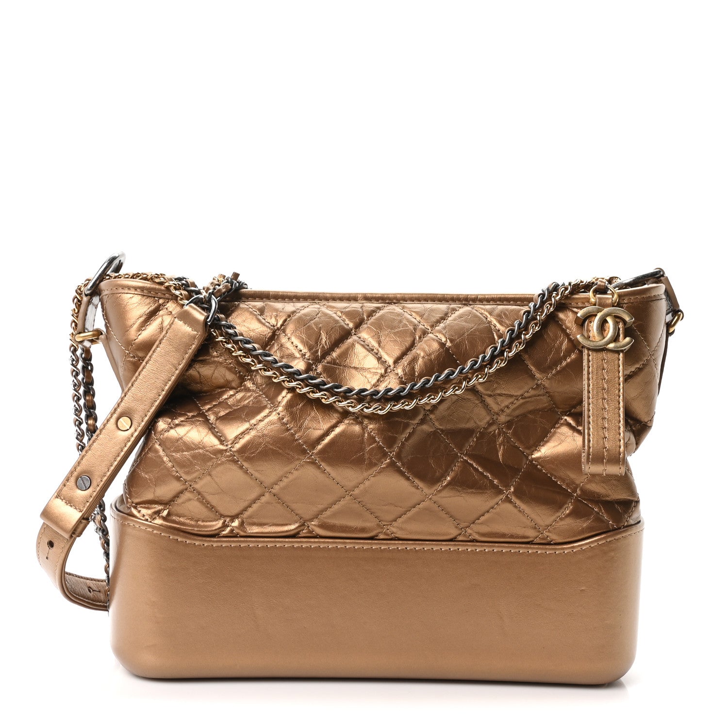 Chanel Metallic Lambskin Calfskin Quilted Medium Gabrielle Hobo Gold 1 of 10