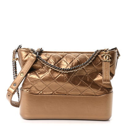 Chanel Metallic Lambskin Calfskin Quilted Medium Gabrielle Hobo Gold 1 of 10
