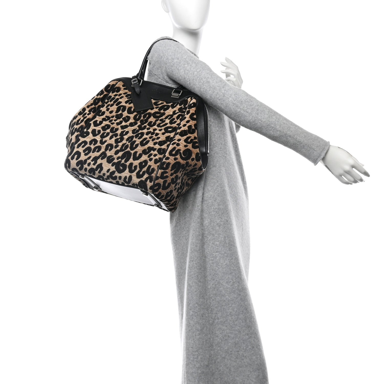 Louis Vuitton Jacquard Velvet Leopard Print Stephen Sprouse North South Bag Black 2 of 11