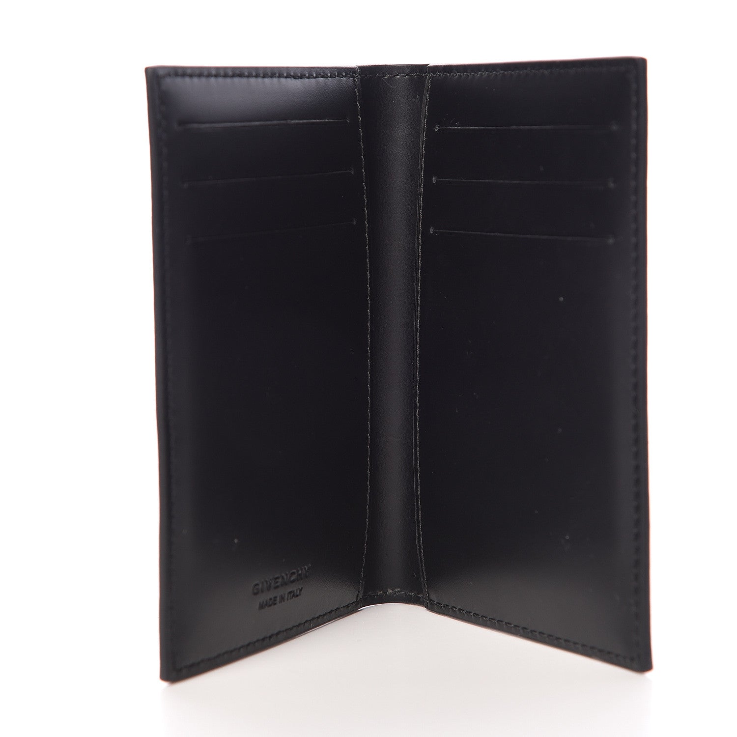Givenchy Calfskin Logo 3CC Folding Card Holder Black White 5 of 9