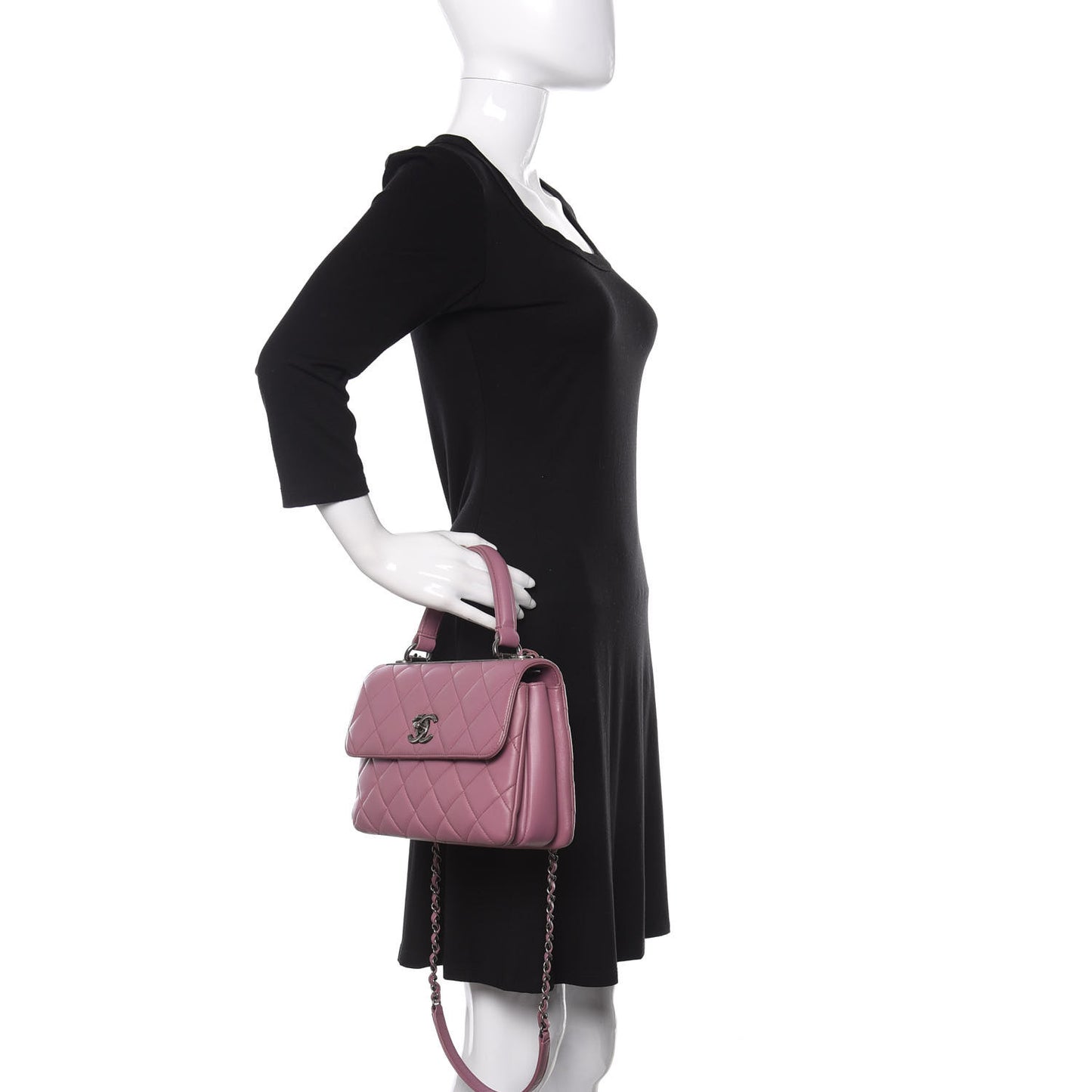 Lambskin Quilted Small Trendy CC Dual Handle Flap Bag Purple