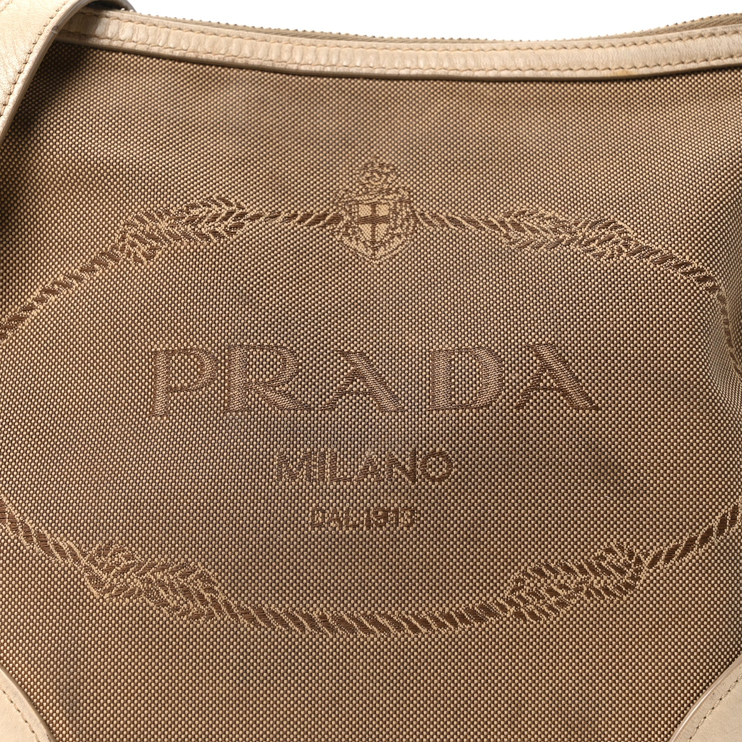 Prada Jacquard Logo Shoulder Bag Corda Cera 1809785 – FASHIONPHILE