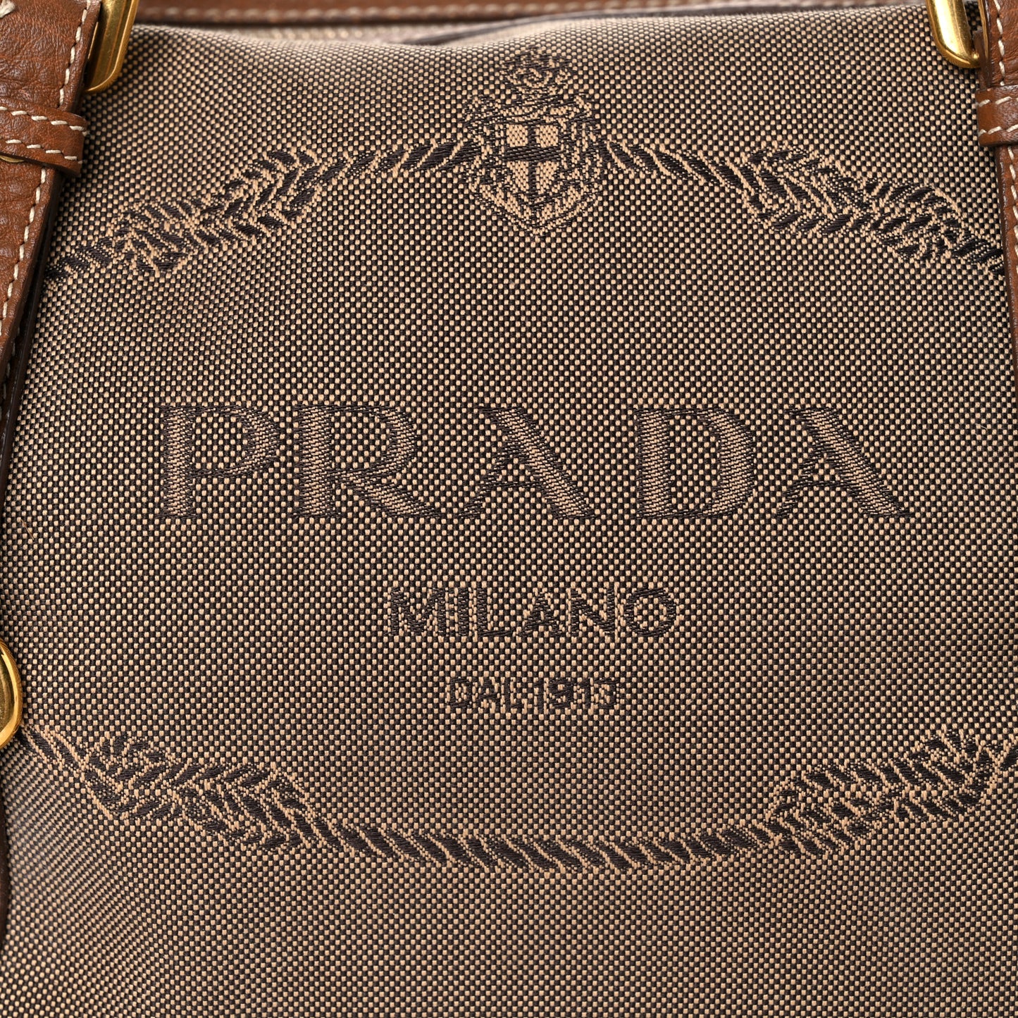 Jacquard Logo Tote Brown
