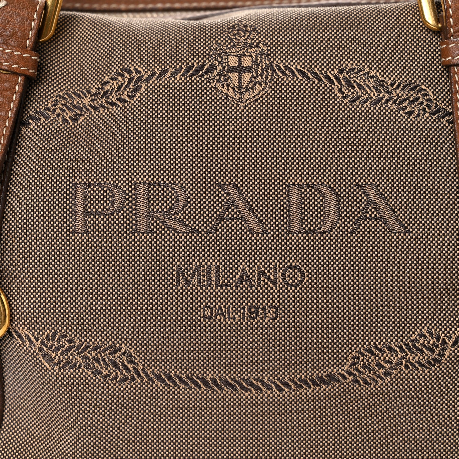 Prada Jacquard Logo Tote Brown 17 of 23