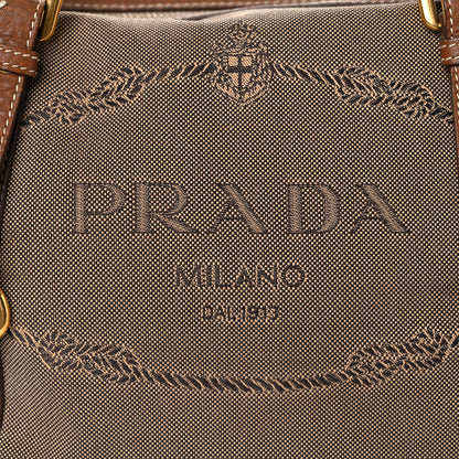 Prada Jacquard Logo Tote Brown 17 of 23