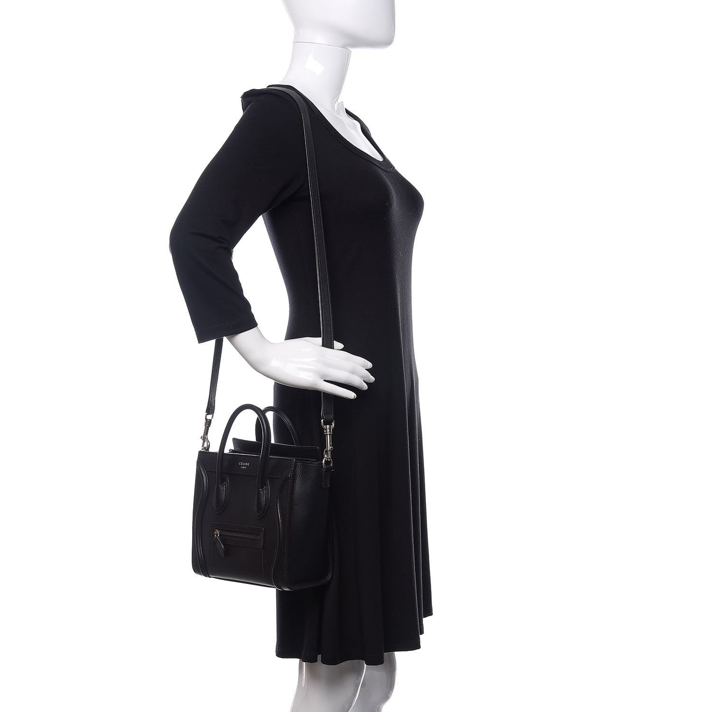 Drummed Calfskin Nano Luggage Black