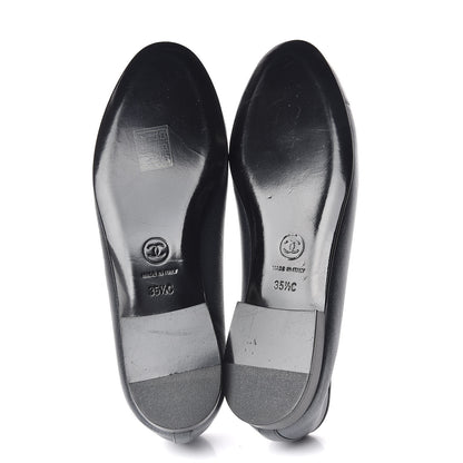 Chanel Metallic Lambskin CC Cap Toe Ballerina Flats 35.5 Argent 5 of 8