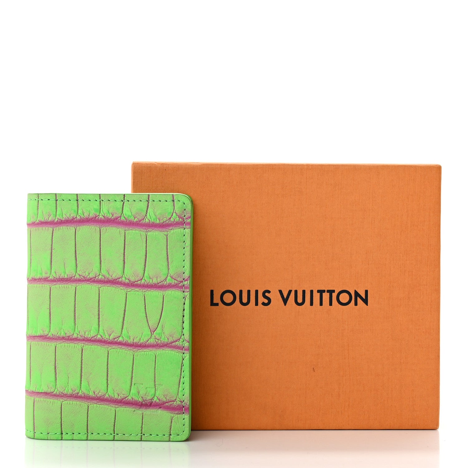 Louis Vuitton Crocodile Pocket Organizer Neon Green 1278668