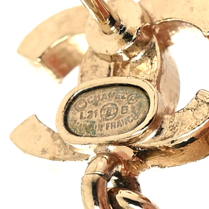Chanel Crystal CC Drop Earrings Gold 4 of 4