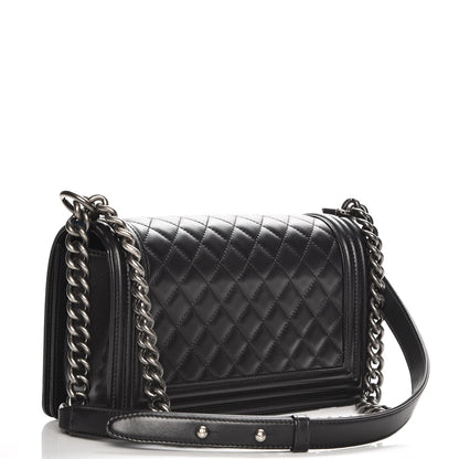 Chanel Lambskin Quilted Medium Boy Flap Black 3 of 8