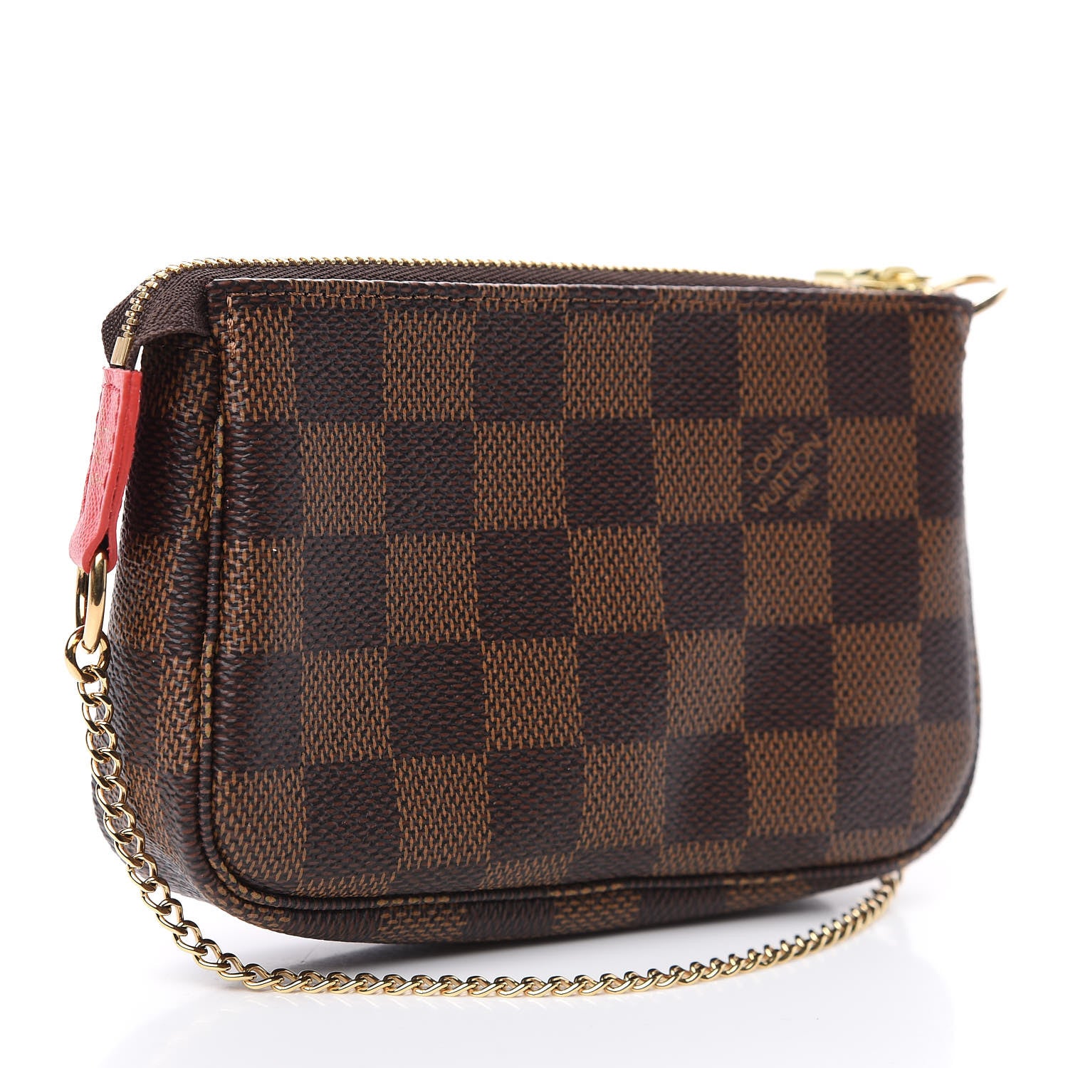 Louis Vuitton Damier Ebene 2019 Christmas Animation Mini Pochette Accessories Red 2 of 6