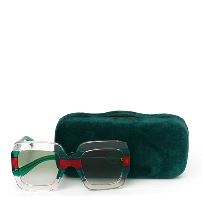Gucci Square Web Frame GG0178S Sunglasses Green Red 7 of 7
