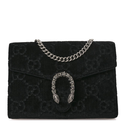 Gucci Velvet GG Monogram Mini Dionysus Chain Wallet Black Diamond 1 of 12