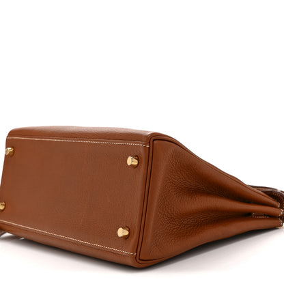 Hermes Barenia Faubourg Kelly Retourne 28 Fauve 10 of 12