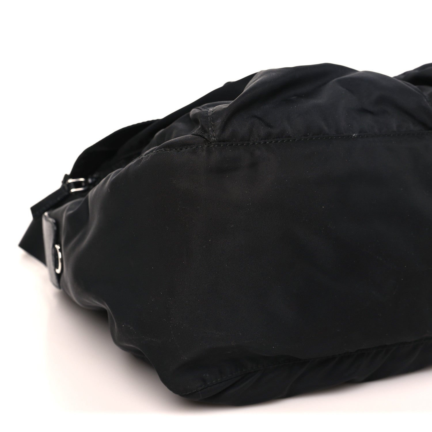 Prada Tessuto Nylon Saffiano Double Buckle Messenger Shoulder Bag