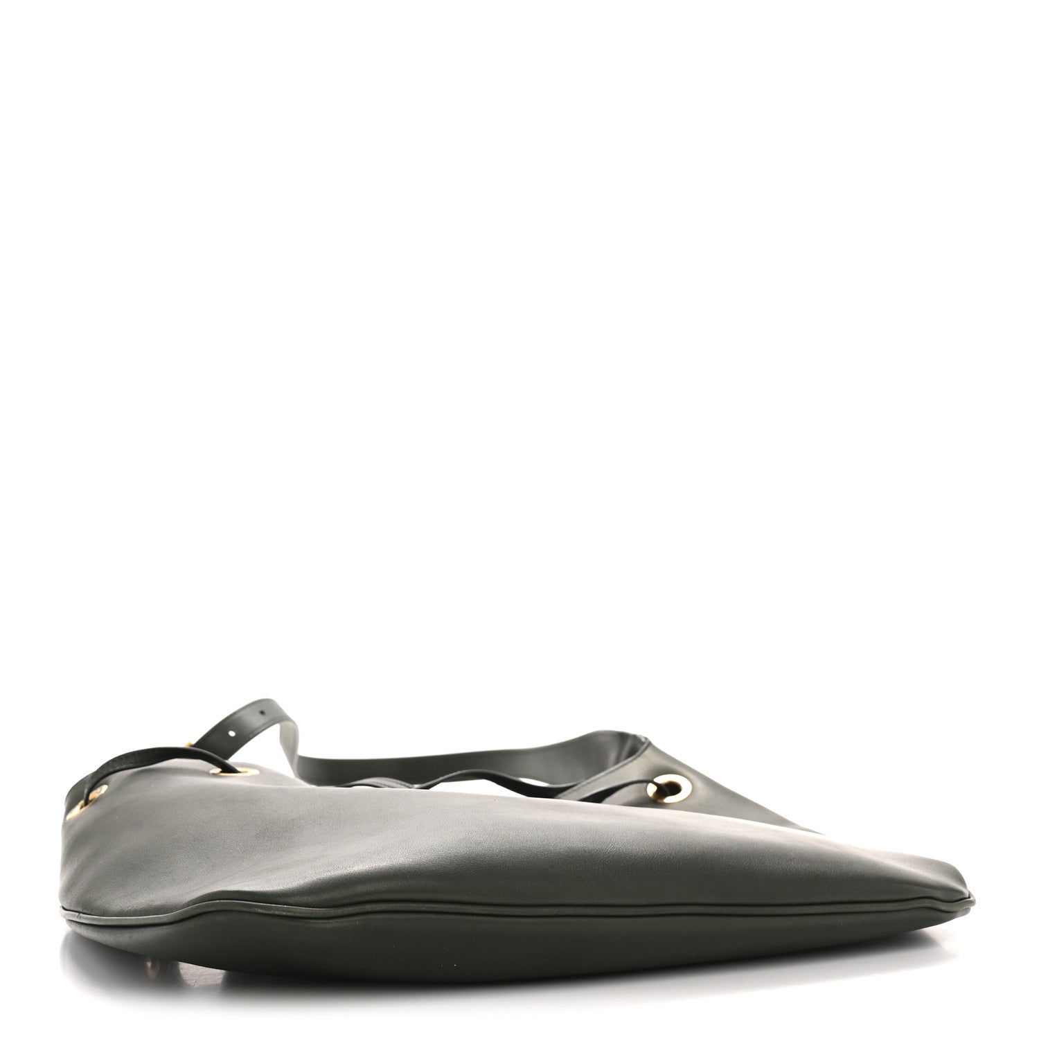 Saint Laurent Calfskin Medium Paris VII Flat Hobo New Vert Fonce 5 of 14
