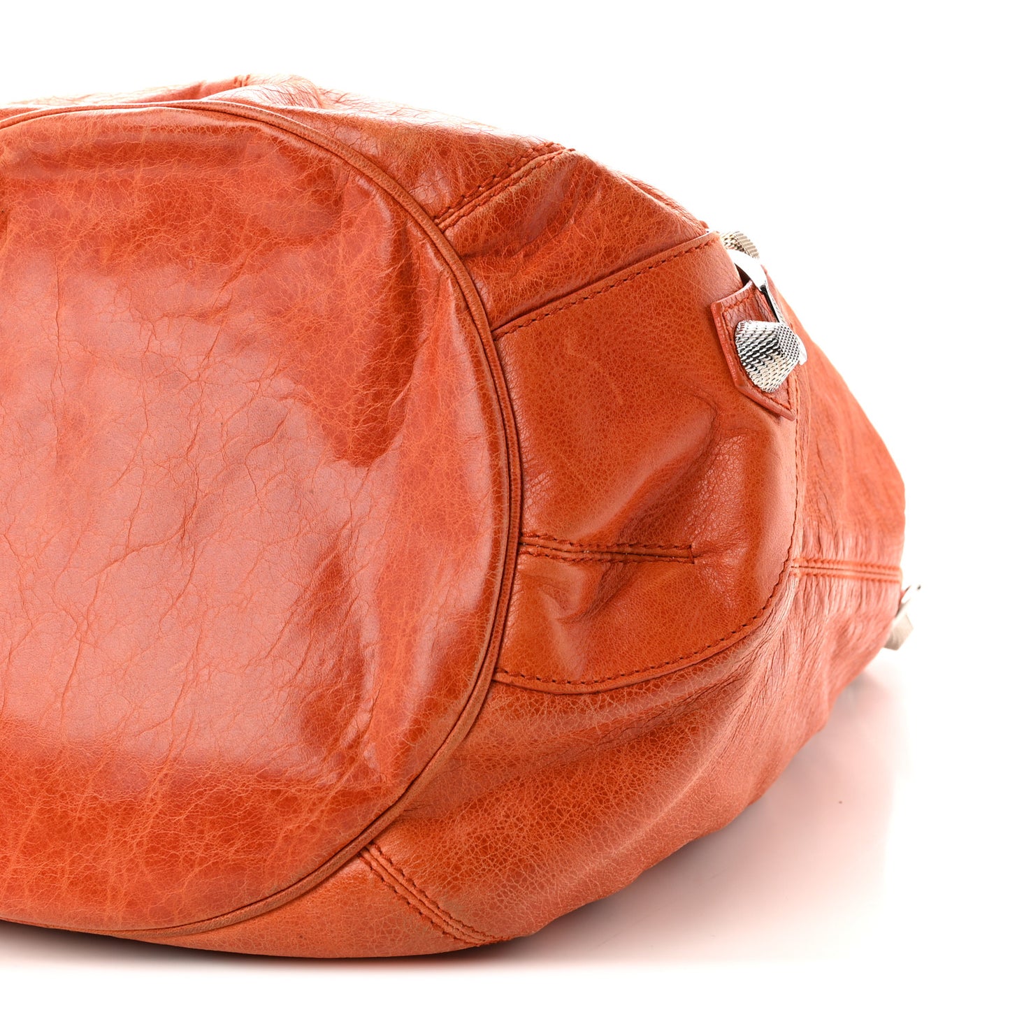 Agneau Giant 21 Silver Hardware Pompon Mandarine