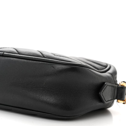 Gucci Calfskin Matelasse Mini GG Marmont Chain Shoulder Bag Black 10 of 13