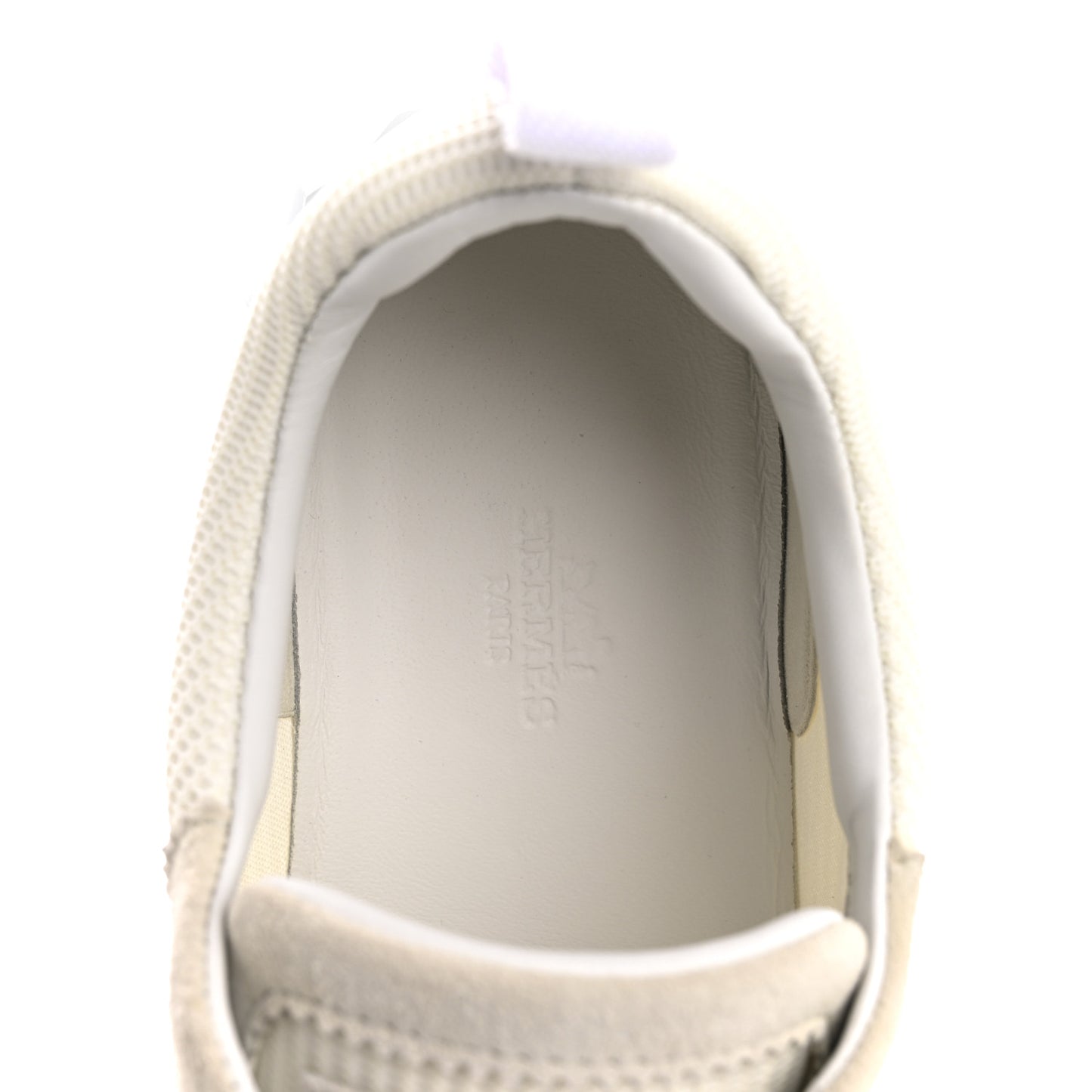 Graphic Mesh Suede Goatskin Womens Bouncing Sneakers  38.5 White