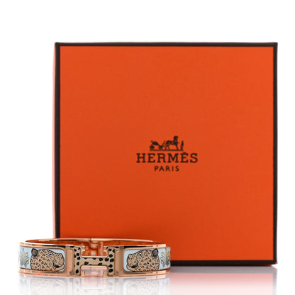 Hermes Enamel Printed Narrow Leopards Clic Clac H Bracelet Songe Pastel 6 of 6