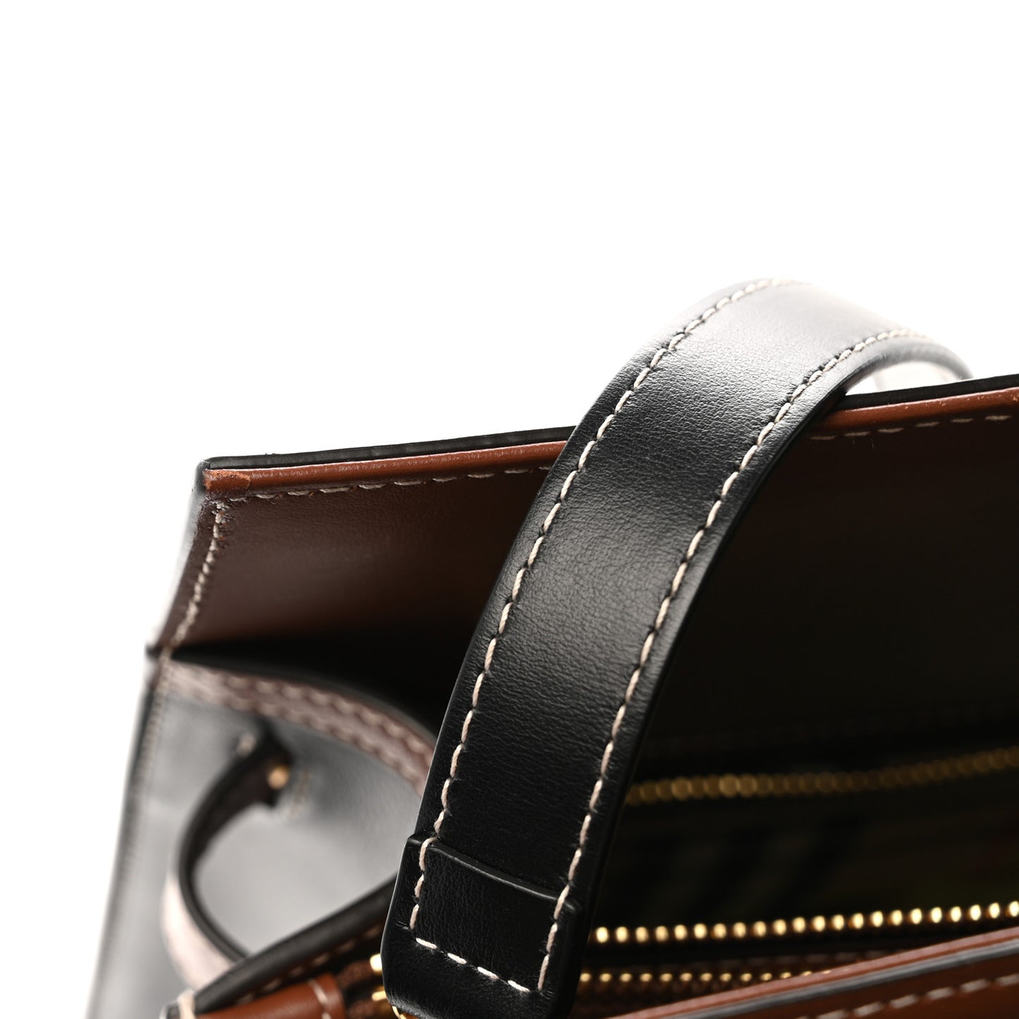 Calfskin Vintage Check Medium Two Handle Title Bag Black
