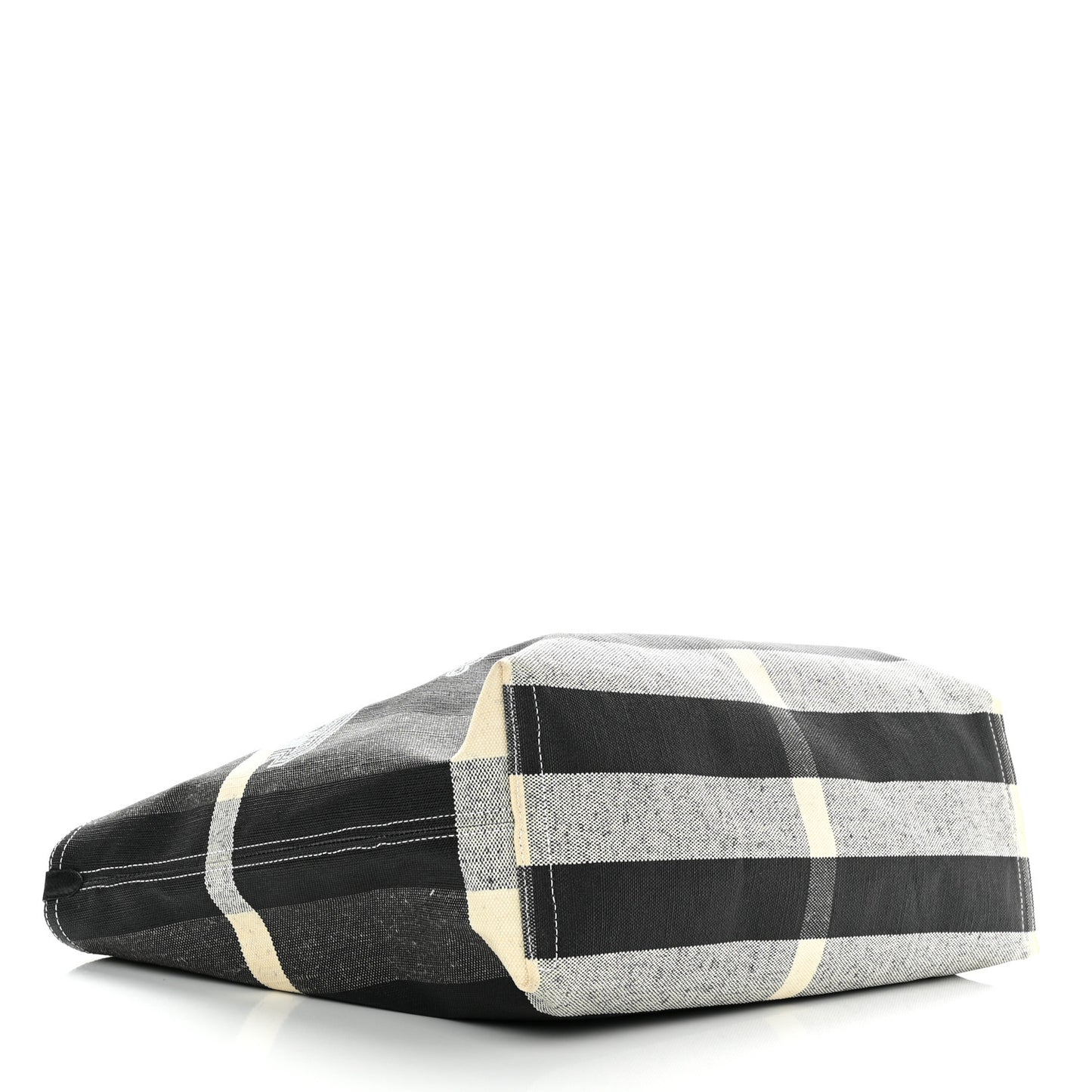 Coated Canvas Mega Check Medium Doodle Tote Black White