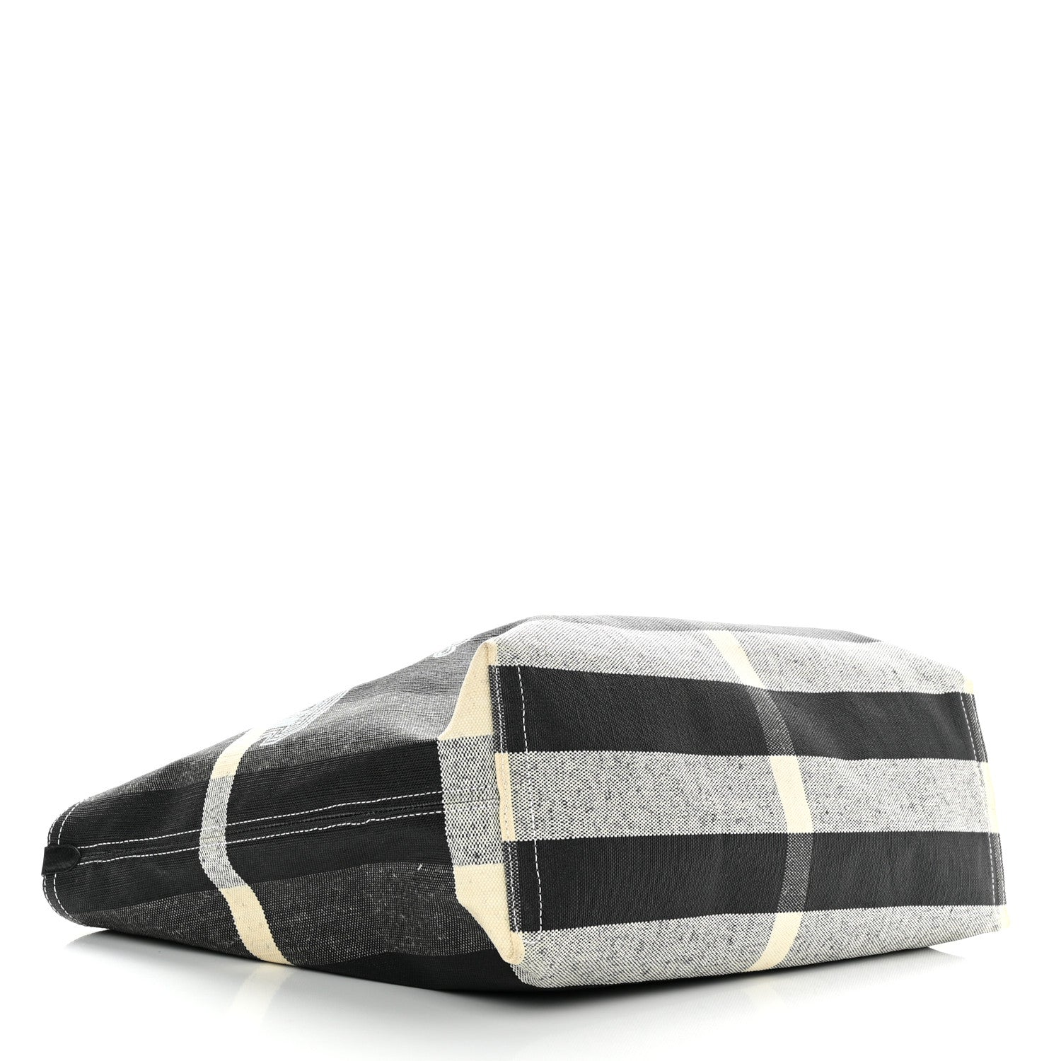 Burberry Coated Canvas Mega Check Medium Doodle Tote Black White 4 of 10