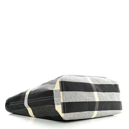 Burberry Coated Canvas Mega Check Medium Doodle Tote Black White 4 of 10