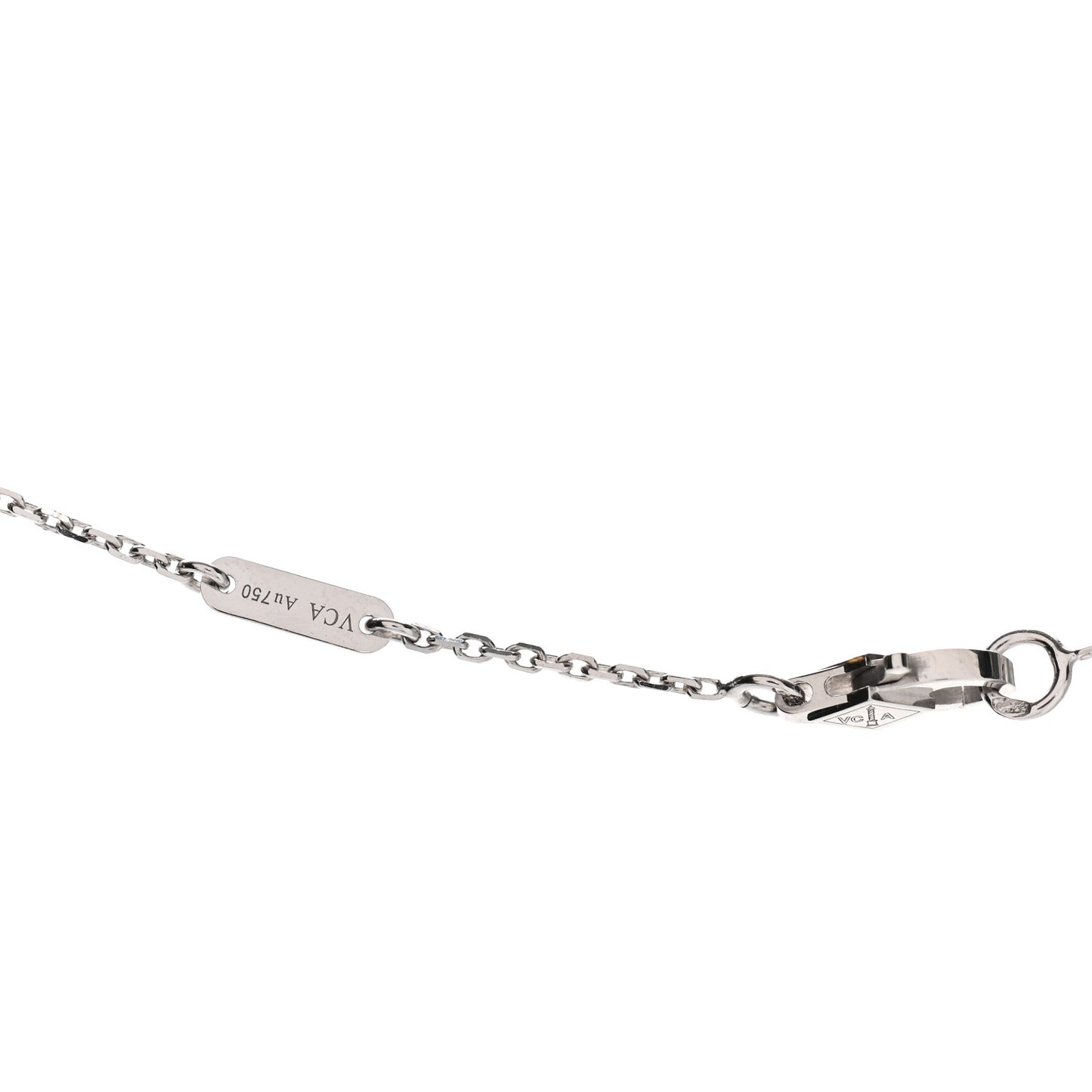 18K White Gold Diamond Sweet Alhambra Pendant Necklace