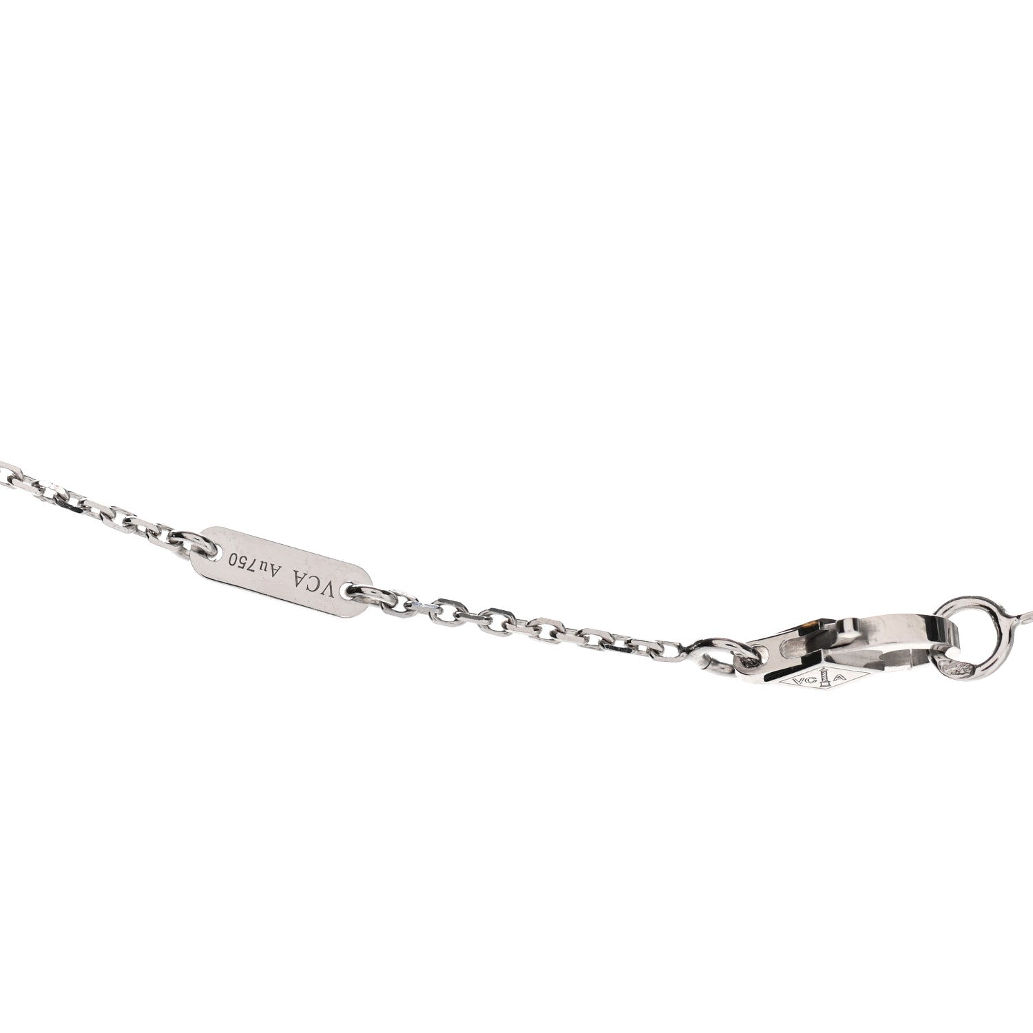 Van Cleef & Arpels 18K White Gold Diamond Sweet Alhambra Pendant Necklace 4 of 5