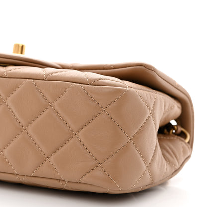 Chanel Lambskin Quilted Mini Rectangular Pearl Crush Flap Dark Beige 10 of 11